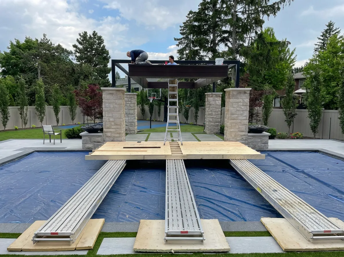 Poolside structure by MC MetalWorks